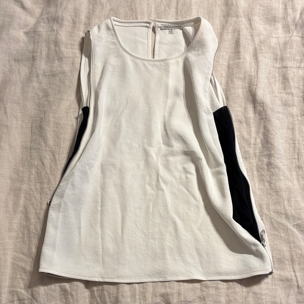Rebecca Minkoff White and Black Sleeveless top